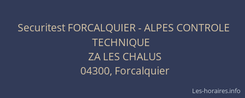 Securitest FORCALQUIER - ALPES CONTROLE TECHNIQUE