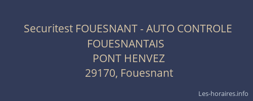 Securitest FOUESNANT - AUTO CONTROLE FOUESNANTAIS