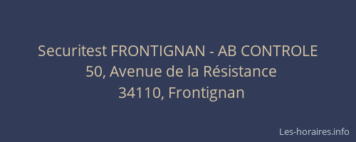 Securitest FRONTIGNAN - AB CONTROLE
