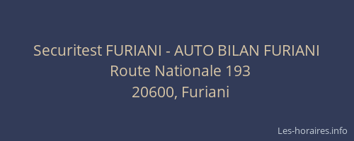 Securitest FURIANI - AUTO BILAN FURIANI