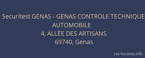 Securitest GENAS - GENAS CONTROLE TECHNIQUE AUTOMOBILE
