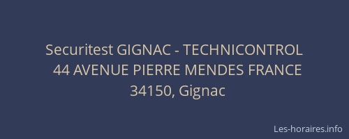 Securitest GIGNAC - TECHNICONTROL
