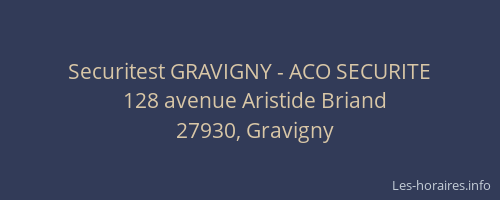 Securitest GRAVIGNY - ACO SECURITE