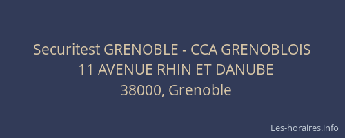 Securitest GRENOBLE - CCA GRENOBLOIS