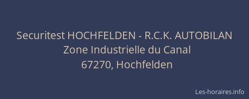 Securitest HOCHFELDEN - R.C.K. AUTOBILAN