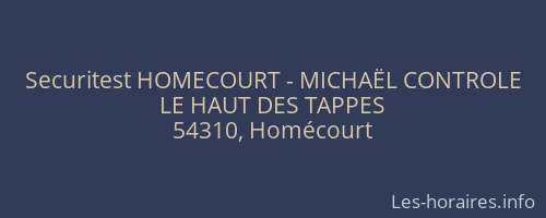 Securitest HOMECOURT - MICHAËL CONTROLE