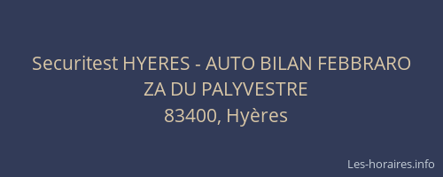 Securitest HYERES - AUTO BILAN FEBBRARO