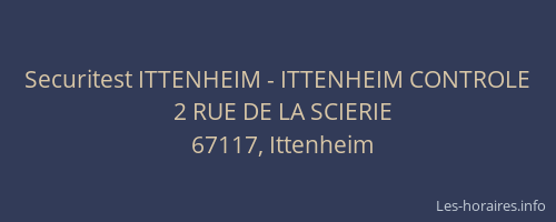 Securitest ITTENHEIM - ITTENHEIM CONTROLE