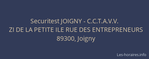 Securitest JOIGNY - C.C.T.A.V.V.