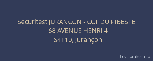 Securitest JURANCON - CCT DU PIBESTE