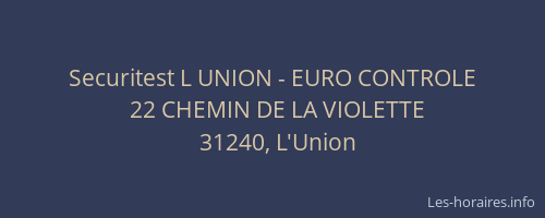 Securitest L UNION - EURO CONTROLE