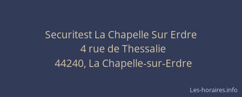 Securitest La Chapelle Sur Erdre