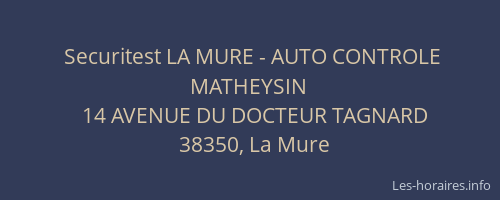 Securitest LA MURE - AUTO CONTROLE MATHEYSIN