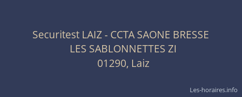 Securitest LAIZ - CCTA SAONE BRESSE