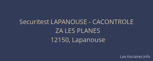 Securitest LAPANOUSE - CACONTROLE