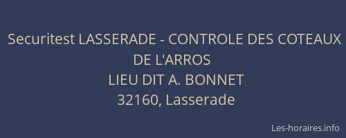 Securitest LASSERADE - CONTROLE DES COTEAUX DE L'ARROS