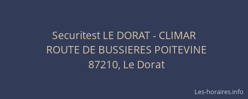 Securitest LE DORAT - CLIMAR