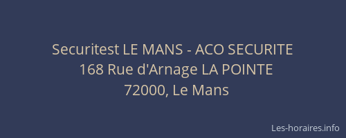 Securitest LE MANS - ACO SECURITE