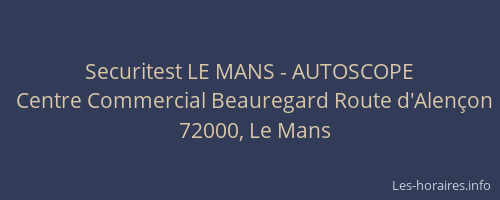 Securitest LE MANS - AUTOSCOPE