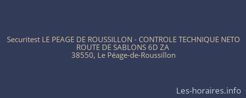 Securitest LE PEAGE DE ROUSSILLON - CONTROLE TECHNIQUE NETO