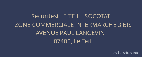 Securitest LE TEIL - SOCOTAT