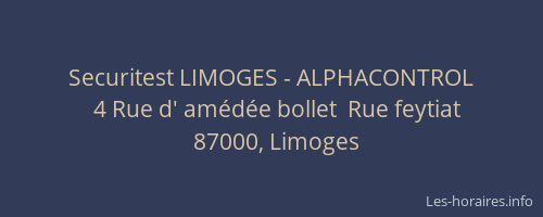 Securitest LIMOGES - ALPHACONTROL