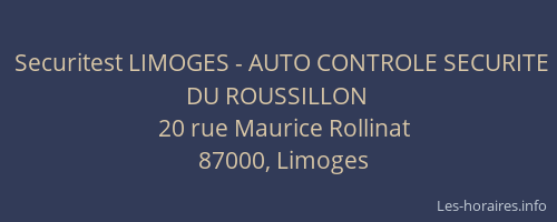 Securitest LIMOGES - AUTO CONTROLE SECURITE DU ROUSSILLON