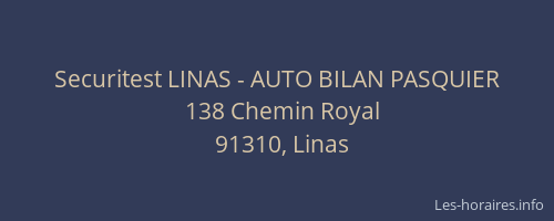 Securitest LINAS - AUTO BILAN PASQUIER