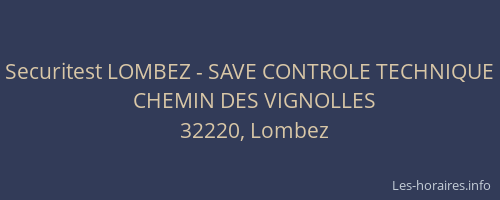 Securitest LOMBEZ - SAVE CONTROLE TECHNIQUE