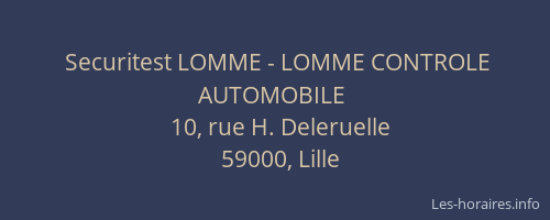 Securitest LOMME - LOMME CONTROLE AUTOMOBILE
