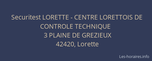 Securitest LORETTE - CENTRE LORETTOIS DE CONTROLE TECHNIQUE