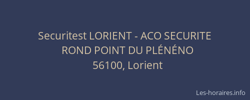 Securitest LORIENT - ACO SECURITE