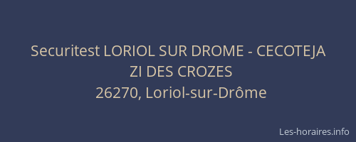 Securitest LORIOL SUR DROME - CECOTEJA