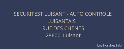 SECURITEST LUISANT - AUTO CONTROLE LUISANTAIS