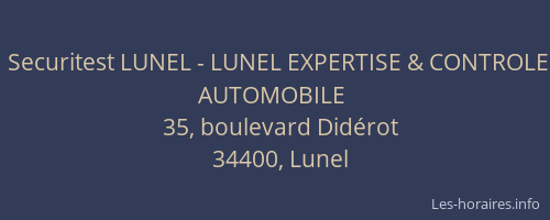 Securitest LUNEL - LUNEL EXPERTISE & CONTROLE AUTOMOBILE