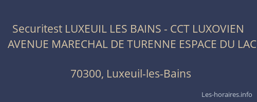 Securitest LUXEUIL LES BAINS - CCT LUXOVIEN
