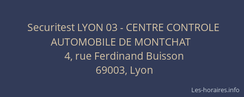 Securitest LYON 03 - CENTRE CONTROLE AUTOMOBILE DE MONTCHAT
