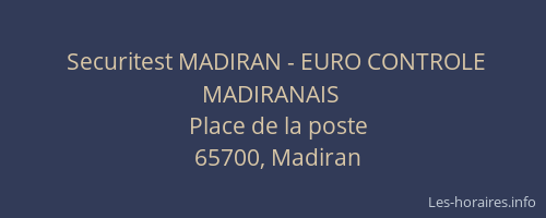 Securitest MADIRAN - EURO CONTROLE MADIRANAIS