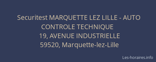 Securitest MARQUETTE LEZ LILLE - AUTO CONTROLE TECHNIQUE