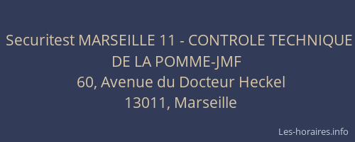 Securitest MARSEILLE 11 - CONTROLE TECHNIQUE DE LA POMME-JMF