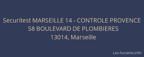 Securitest MARSEILLE 14 - CONTROLE PROVENCE