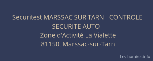 Securitest MARSSAC SUR TARN - CONTROLE SECURITE AUTO