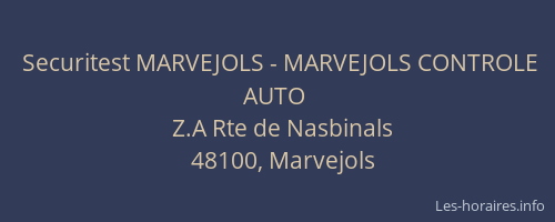 Securitest MARVEJOLS - MARVEJOLS CONTROLE AUTO