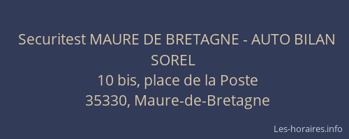Securitest MAURE DE BRETAGNE - AUTO BILAN SOREL