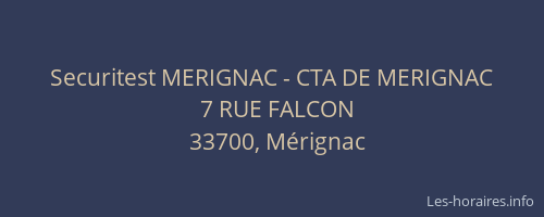 Securitest MERIGNAC - CTA DE MERIGNAC