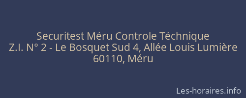 Securitest Méru Controle Téchnique