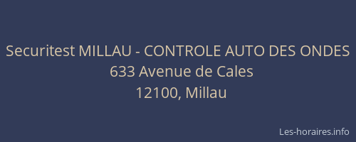 Securitest MILLAU - CONTROLE AUTO DES ONDES