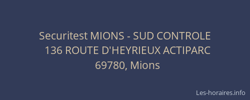 Securitest MIONS - SUD CONTROLE