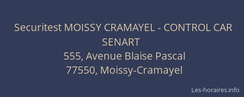 Securitest MOISSY CRAMAYEL - CONTROL CAR SENART