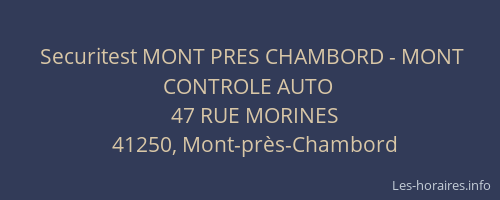 Securitest MONT PRES CHAMBORD - MONT CONTROLE AUTO